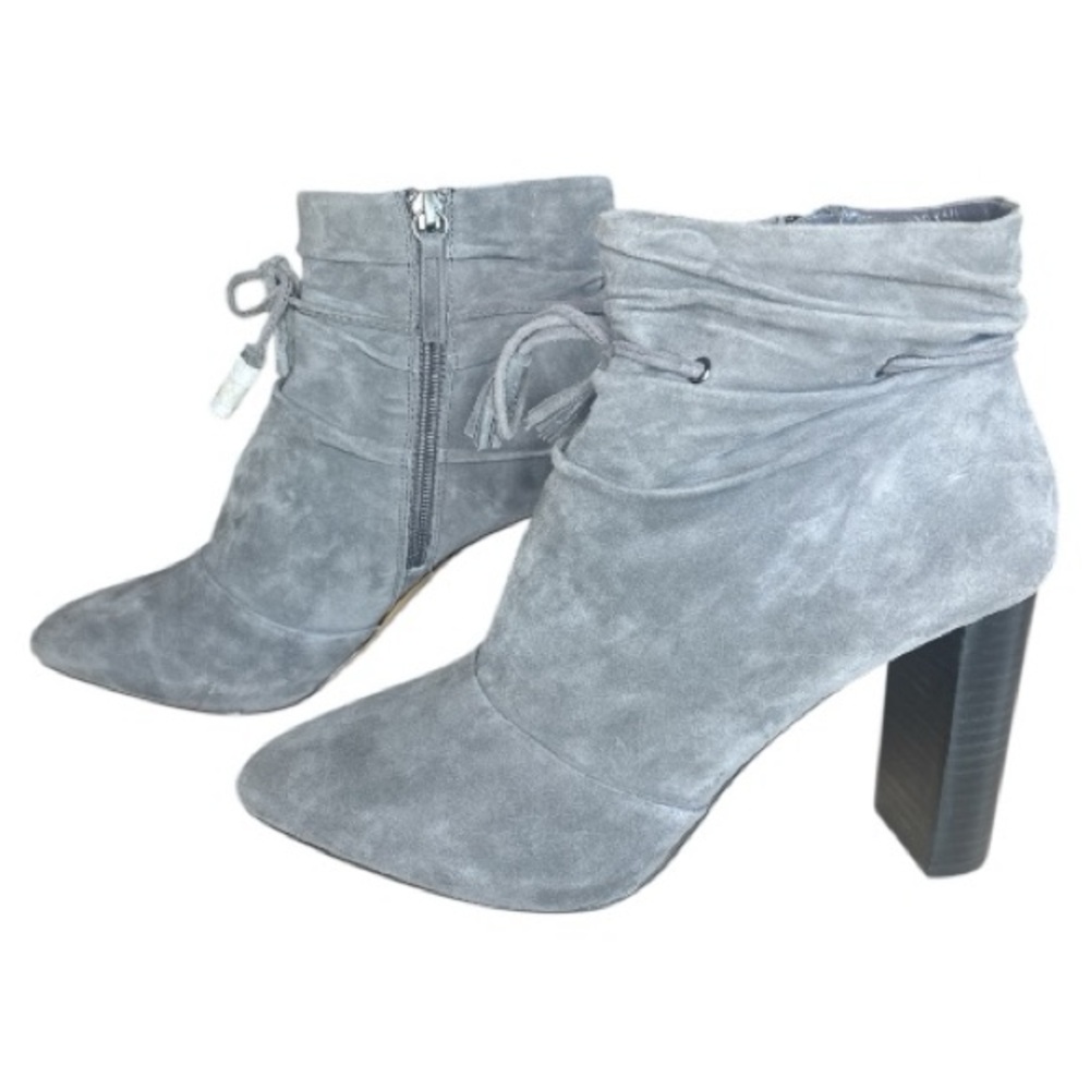 White House Black Market Gray Suede Taylor Booties